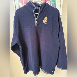 Disney Men's Navy Zip-Up Fleece with Pooh Design